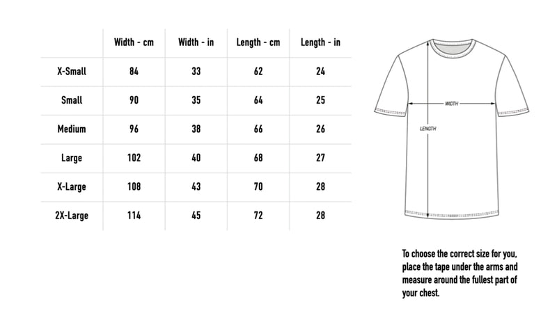 Size chart for Fearless In Love Women's Tee - White